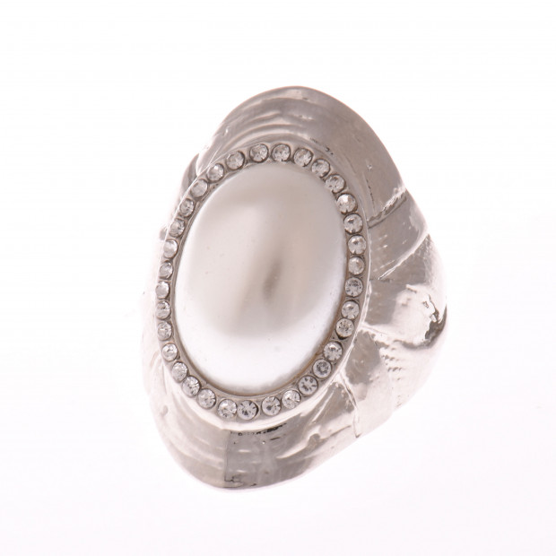 Gyöngy és strasszok gyűrű, 19 mm