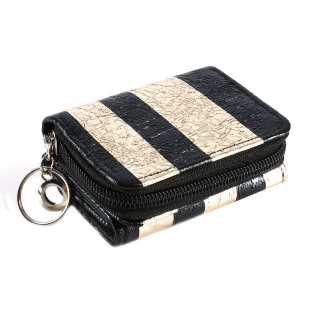 Stripy mini pénztárca, arany