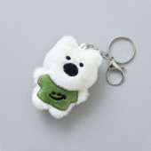 Maci kulcstartó-táskadísz.