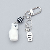 Jegesmaci kulcstartó-táskadísz.