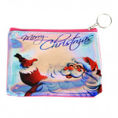 Télapó Merry Christmas felirattal pénztárca/kulcstartó